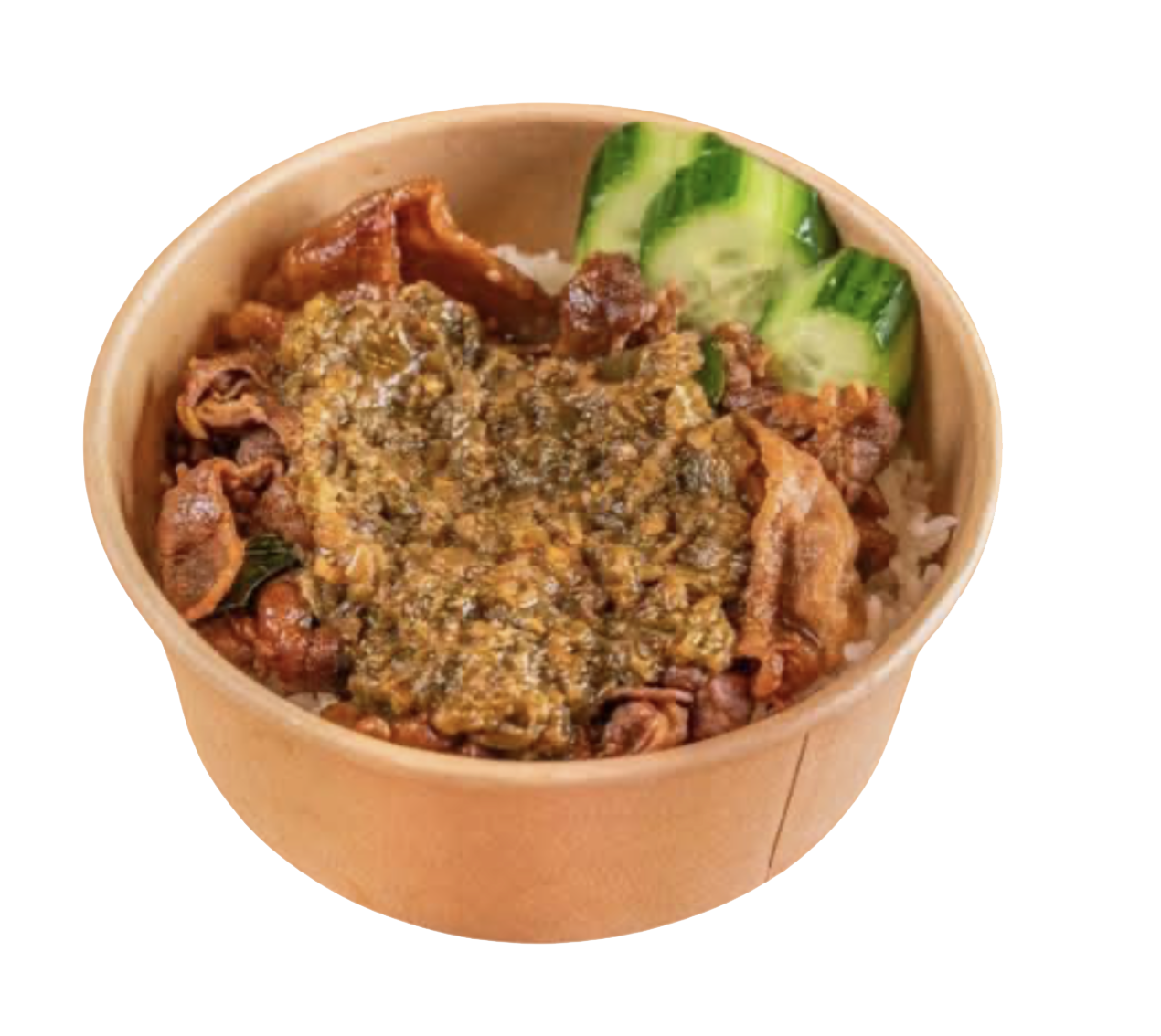 Geprek peanut chicken bowl